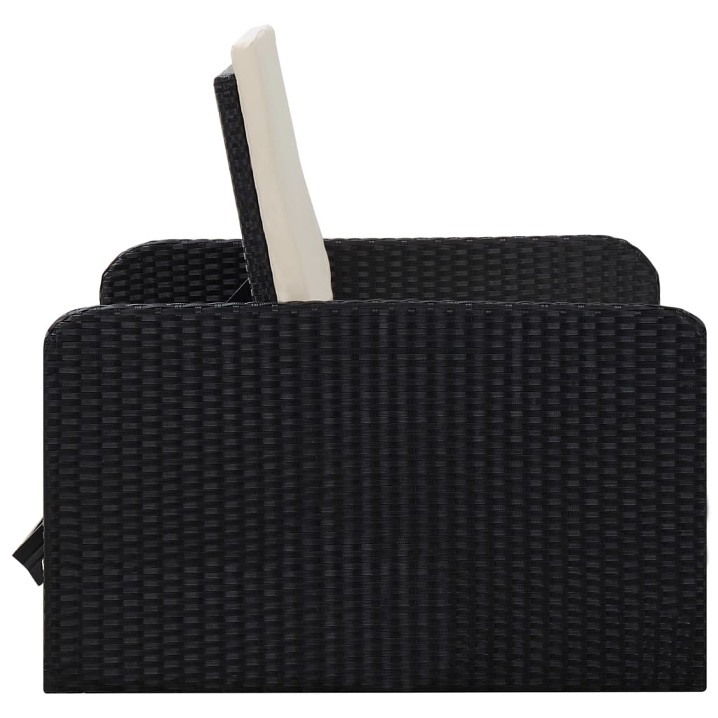 2-tlg. Garten-Lounge-Set mit Auflagen Poly Rattan Schwarz - Pazzar.ch