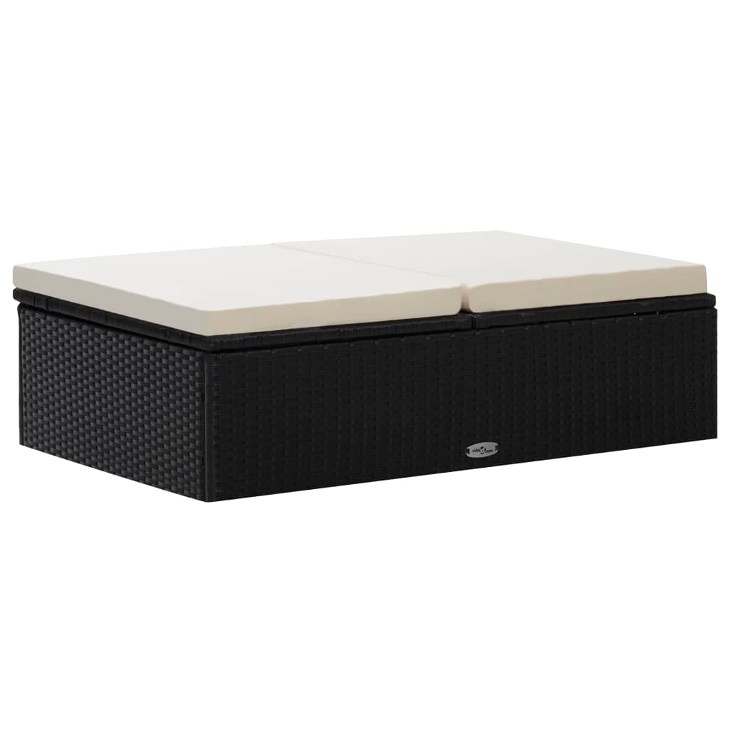 2-tlg. Garten-Lounge-Set mit Auflagen Poly Rattan Schwarz - Pazzar.ch