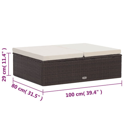 2-tlg. Garten-Lounge-Set mit Auflagen Poly Rattan Braun - Pazzar.ch
