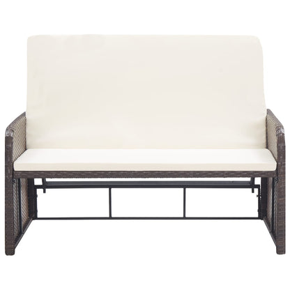 2-tlg. Garten-Lounge-Set mit Auflagen Poly Rattan Braun - Pazzar.ch