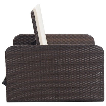 2-tlg. Garten-Lounge-Set mit Auflagen Poly Rattan Braun - Pazzar.ch