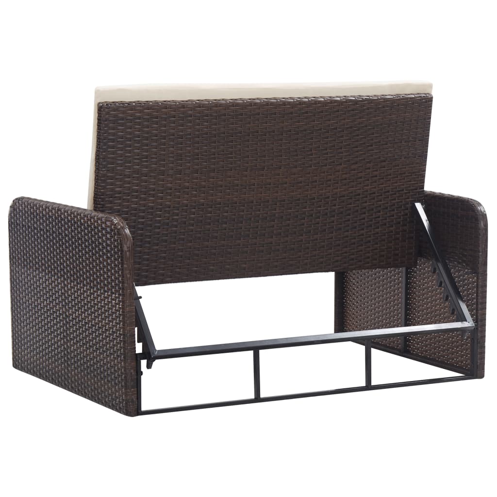 2-tlg. Garten-Lounge-Set mit Auflagen Poly Rattan Braun - Pazzar.ch