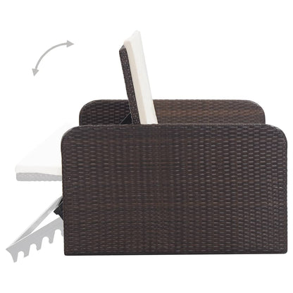 2-tlg. Garten-Lounge-Set mit Auflagen Poly Rattan Braun - Pazzar.ch