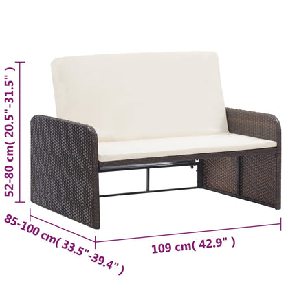 2-tlg. Garten-Lounge-Set mit Auflagen Poly Rattan Braun - Pazzar.ch