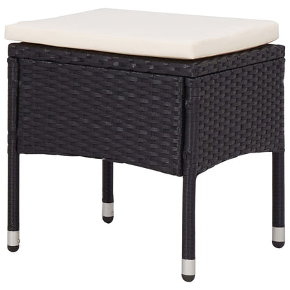 5-tlg. Garten-Essgruppe Schwarz Poly Rattan Akazie Massivholz - Pazzar.ch