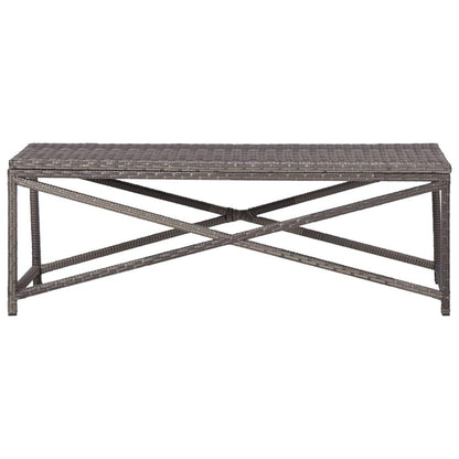 Gartenbank 120 cm Poly Rattan Grau - Pazzar.ch