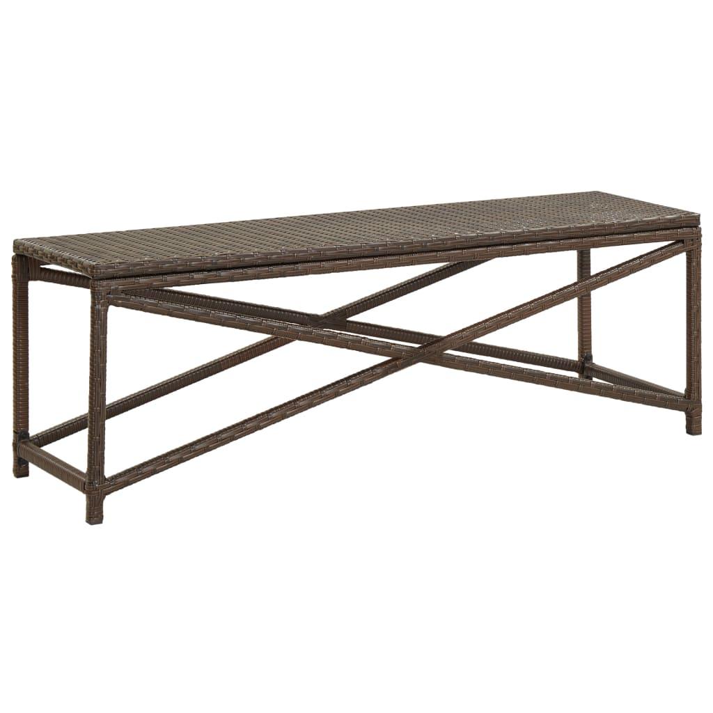Gartenbank 120 cm Poly Rattan Braun - Pazzar.ch