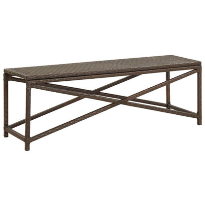 Gartenbank 120 cm Poly Rattan Braun - Pazzar.ch