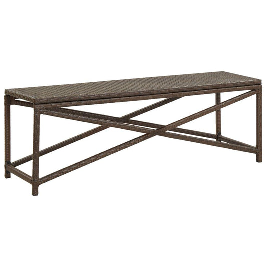 Gartenbank 120 cm Poly Rattan Braun - Pazzar.ch