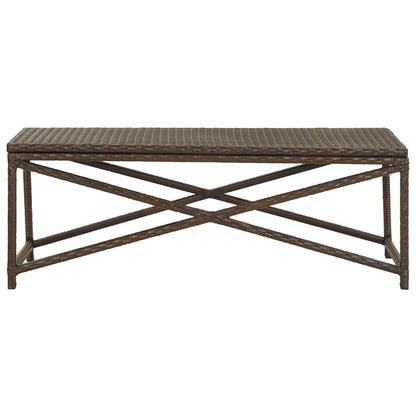 Gartenbank 120 cm Poly Rattan Braun - Pazzar.ch