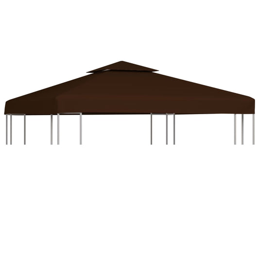 Pavillon-Dachplane mit Kaminabzug 310 g/m² 3x3 m Braun - Pazzar.ch