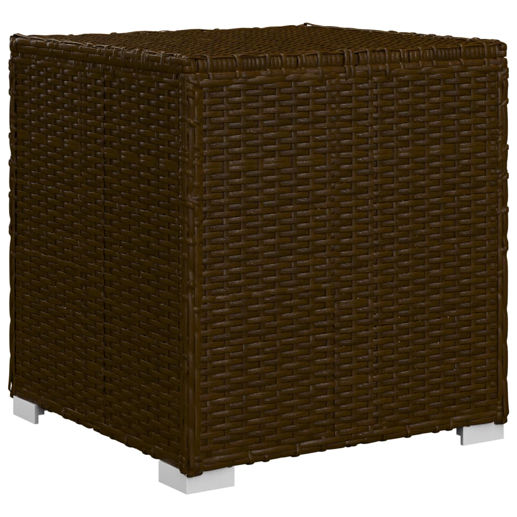 Sonnenliege mit Auflage und Teetisch Poly Rattan Braun - Pazzar.ch