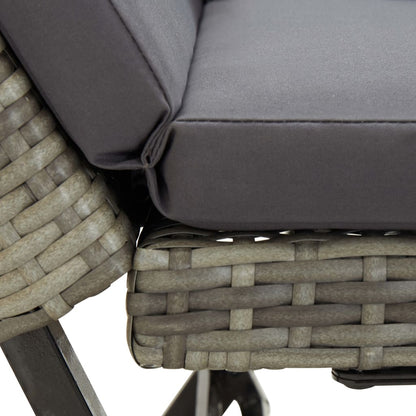 Gartenbank mit Auflagen 176 cm Grau Poly Rattan - Pazzar.ch