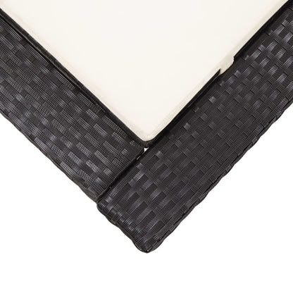 Sonnenliege mit Auflage Schwarz Poly Rattan - Pazzar.ch