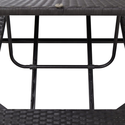 Sonnenliege mit Auflage Schwarz Poly Rattan - Pazzar.ch