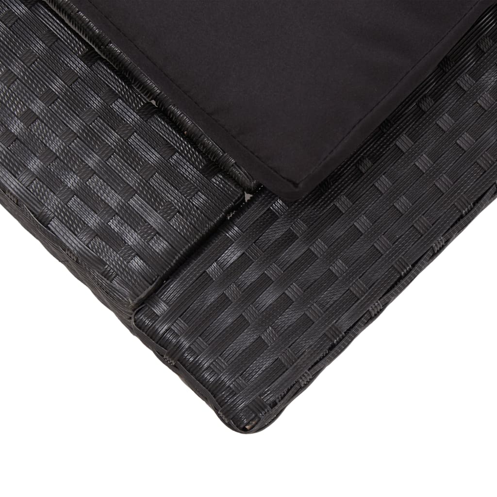 Sonnenliege mit Auflage Schwarz Poly Rattan - Pazzar.ch