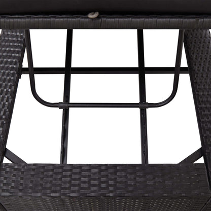 Sonnenliege mit Auflage Schwarz Poly Rattan - Pazzar.ch