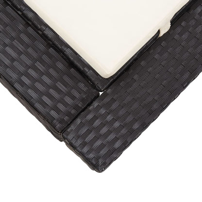 2-Personen-Sonnenliege mit Auflage Schwarz Poly Rattan - Pazzar.ch