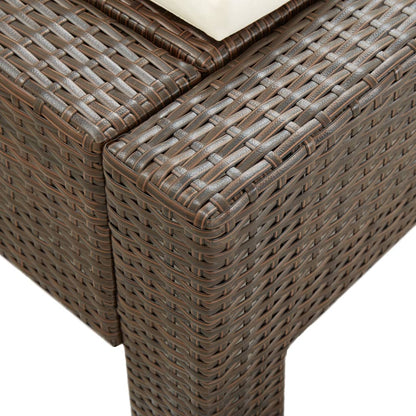 2-Personen-Sonnenliege mit Auflage Braun Poly Rattan - Pazzar.ch