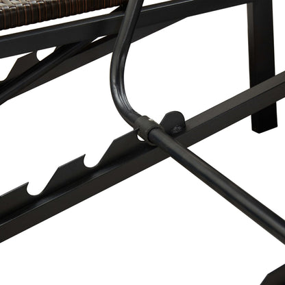 2-Personen-Sonnenliege mit Auflage Braun Poly Rattan - Pazzar.ch