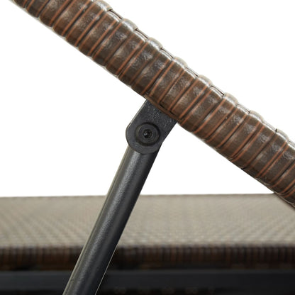 2-Personen-Sonnenliege mit Auflage Braun Poly Rattan - Pazzar.ch