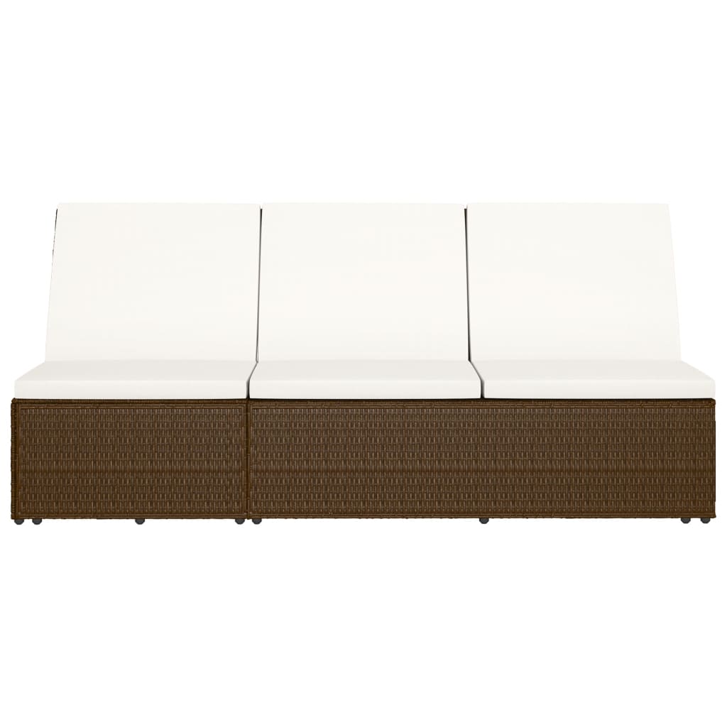 Sonnenliege mit Auflage Poly Rattan Braun - Pazzar.ch