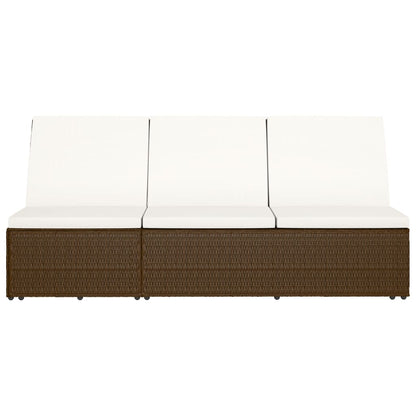 Sonnenliege mit Auflage Poly Rattan Braun - Pazzar.ch