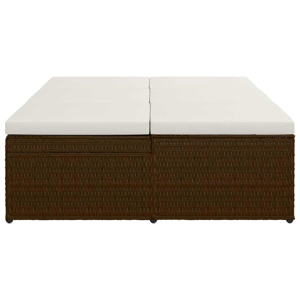 Sonnenliege mit Auflage Poly Rattan Braun - Pazzar.ch