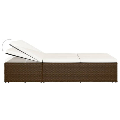 Sonnenliege mit Auflage Poly Rattan Braun - Pazzar.ch