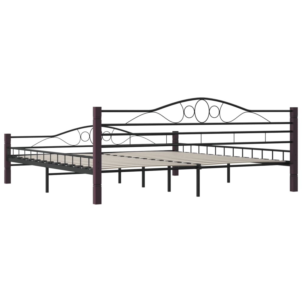 Bettgestell Schwarz Metall 200×200 cm