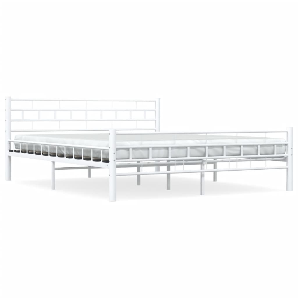 Bettgestell Weiß Metall 160×200 cm - Pazzar.ch