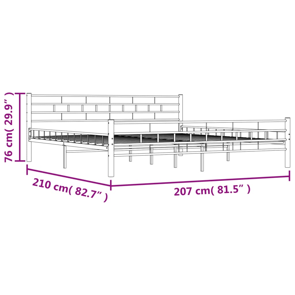 Bettgestell Weiß Metall 200×200 cm - Pazzar.ch