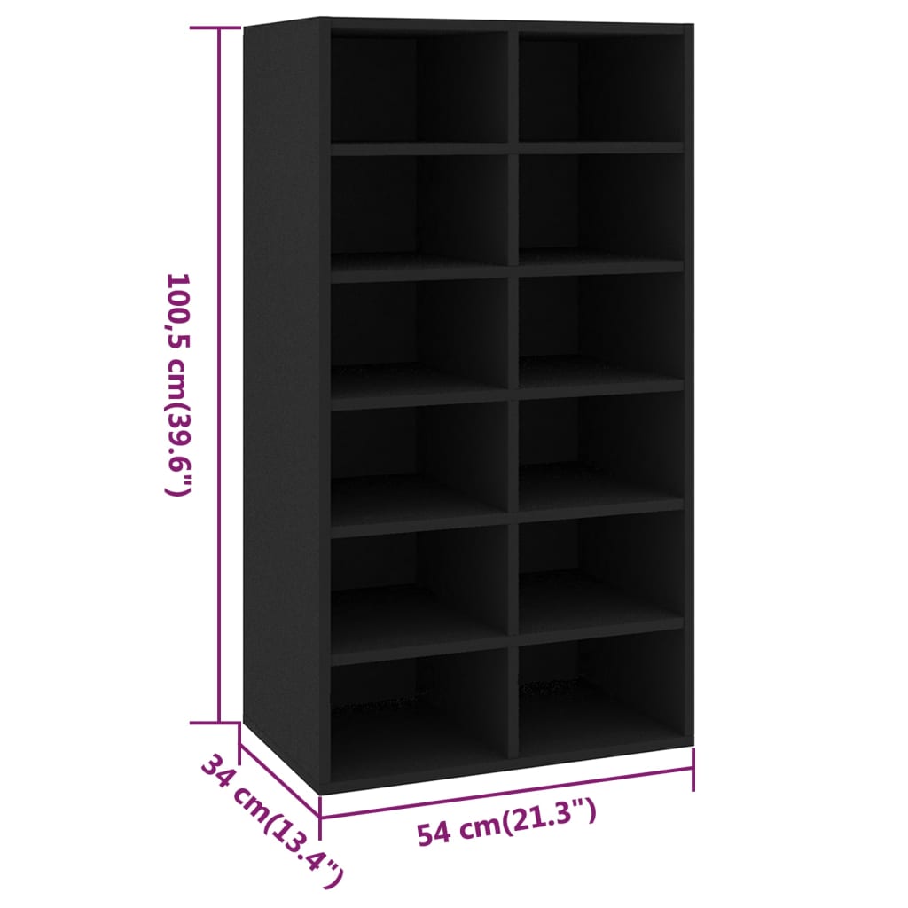 Schuhregal Schwarz 54x34x100,5 cm Holzwerkstoff - Pazzar.ch