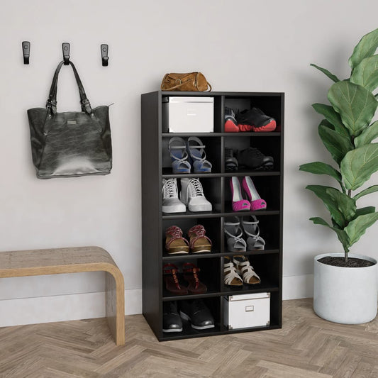 Schuhregal Schwarz 54x34x100,5 cm Holzwerkstoff - Pazzar.ch