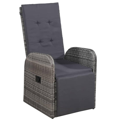 3-tlg. Bistro-Set mit Auflagen Poly Rattan Grau - Pazzar.ch