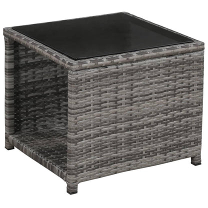 3-tlg. Bistro-Set mit Auflagen Poly Rattan Grau - Pazzar.ch