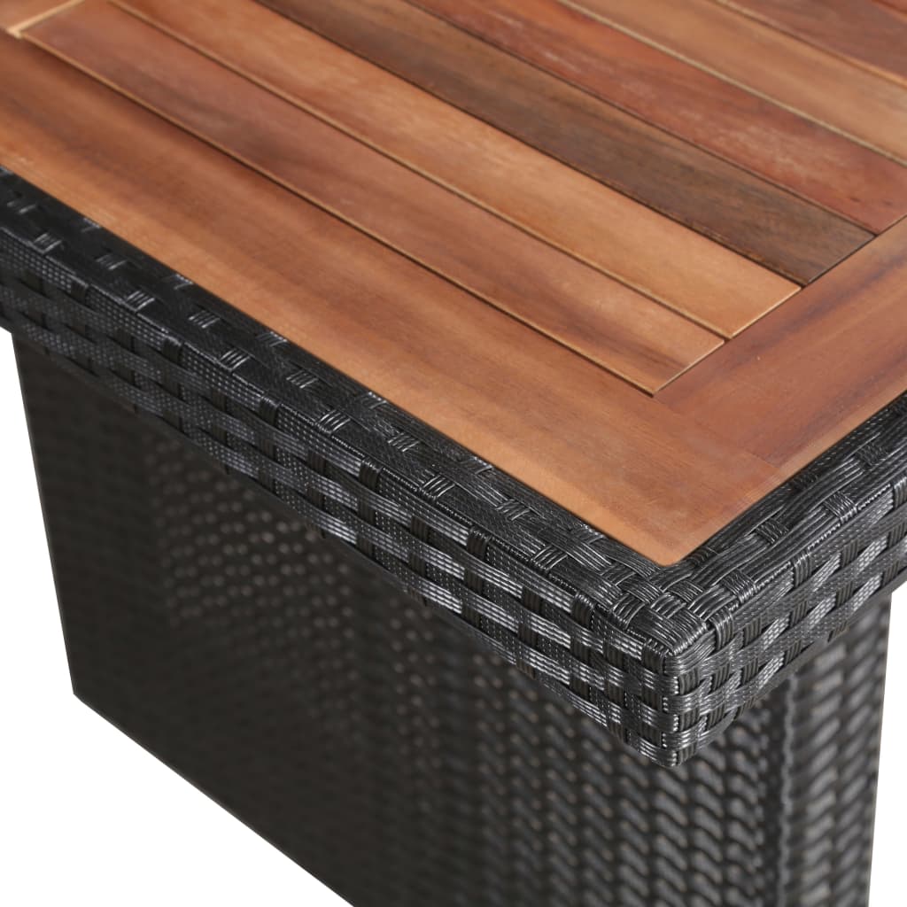 9-tlg. Garten-Essgruppe mit Auflagen Poly Rattan Schwarz - Pazzar.ch