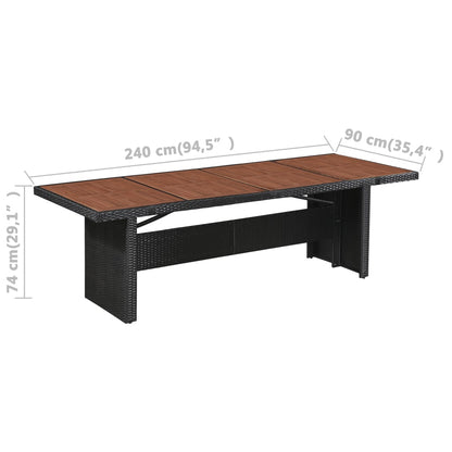 9-tlg. Garten-Essgruppe mit Auflagen Poly Rattan Schwarz - Pazzar.ch