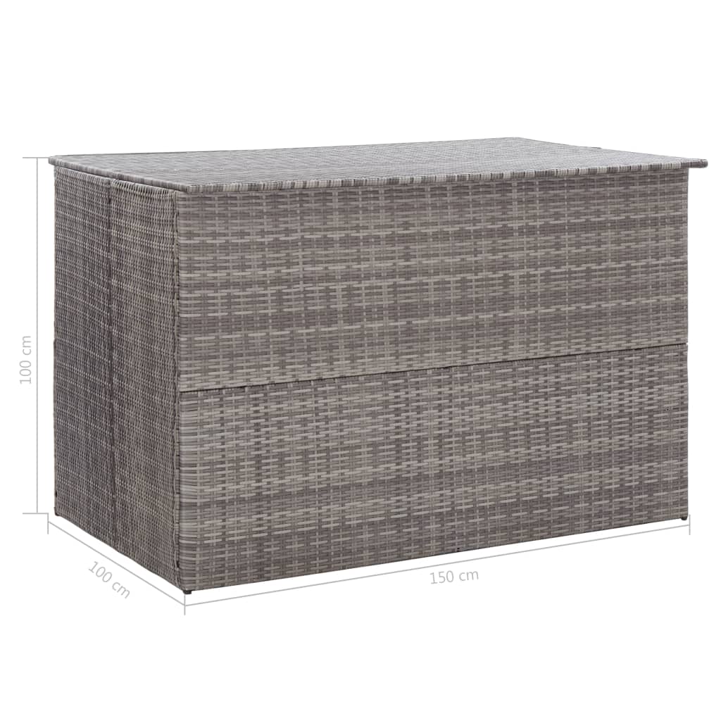 Garden-Auflagenbox Grau 150x100x100 cm Poly Rattan - Pazzar.ch
