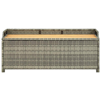 Gartenbank mit Stauraum 120 cm Poly Rattan Grau - Pazzar.ch