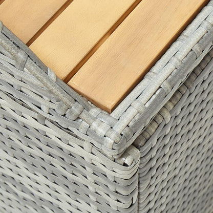 Gartenbank mit Stauraum 120 cm Poly Rattan Grau - Pazzar.ch