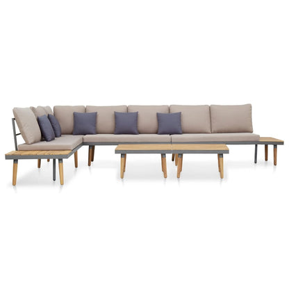 7-tlg. Garten-Lounge-Set mit Kissen Massivholz Akazie Braun - Pazzar.ch