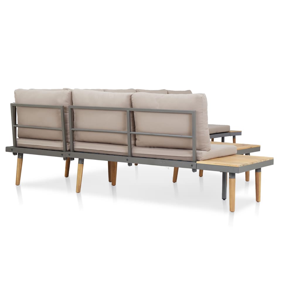 7-tlg. Garten-Lounge-Set mit Kissen Massivholz Akazie Braun - Pazzar.ch