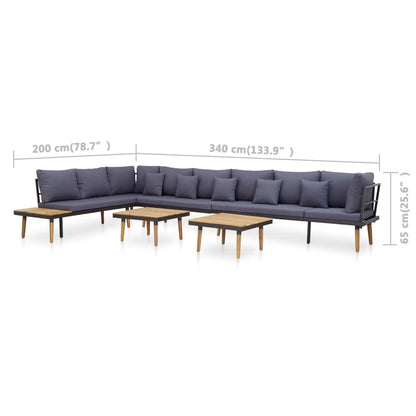 8-tlg. Garten-Lounge-Set mit Kissen Massivholz Akazie - Pazzar.ch