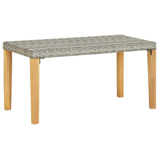 Gartenbank 120 cm Grau Poly Rattan und Massivholz Akazie - Pazzar.ch