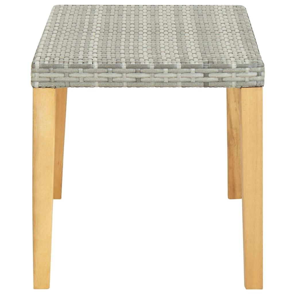 Gartenbank 120 cm Grau Poly Rattan und Massivholz Akazie - Pazzar.ch