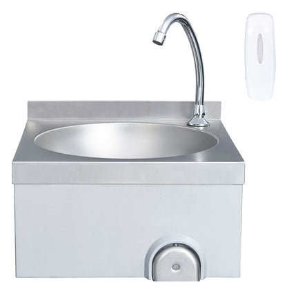 Handwaschbecken mit Wasserhahn und Seifenspender Edelstahl - Pazzar.ch