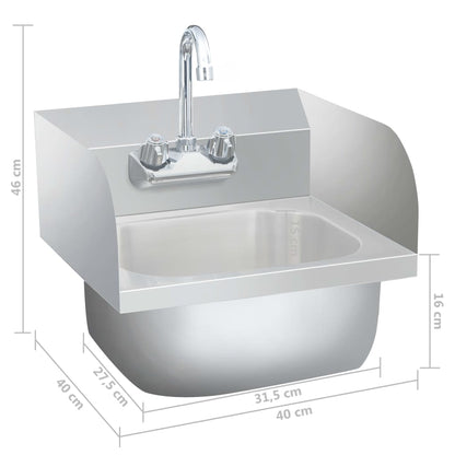 Gastro-Handwaschbecken mit Wasserhahn Edelstahl - Pazzar.ch