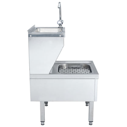 Gastro-Handwaschbecken mit Wasserhahn Freistehend Edelstahl - Pazzar.ch
