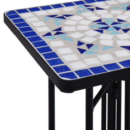 Beistelltisch Mosaik Keramik Blau und Weiß - Pazzar.ch